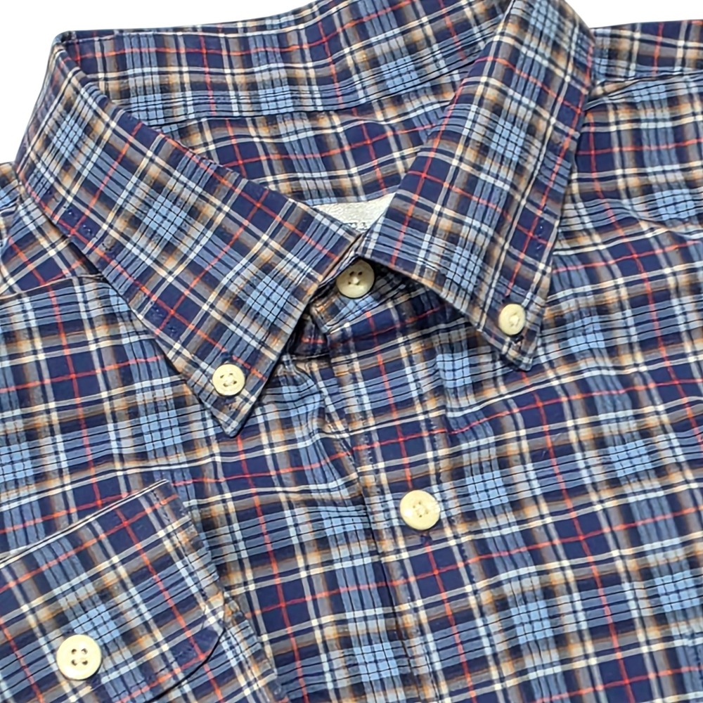 Peter Millar Mens‎ Long Sleeve Plaid Button Down Shirt L 95 Cotton 5 Spandex